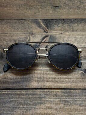 CELINE Sunglasses CL 41424/S Gold Brown Tortoiseshell Round Aviator